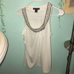 White House Black Market White Sparkly Top